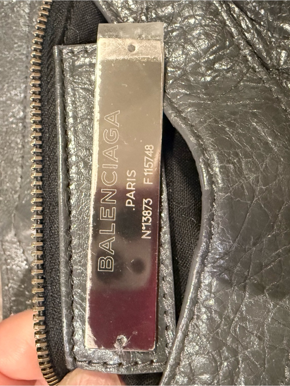 Balenciaga city bag Gray Leather Tote with Chain Strap - Picture 6 of 8